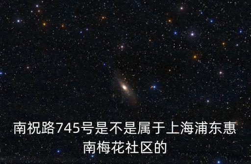 南祝路745號是不是屬于上海浦東惠南梅花社區的