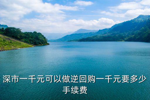 深圳回購手續費，深市一千元可以做逆回購一千元要多少手續費