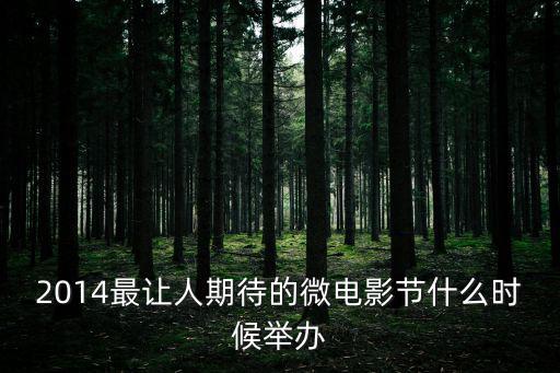 2014最讓人期待的微電影節什么時候舉辦