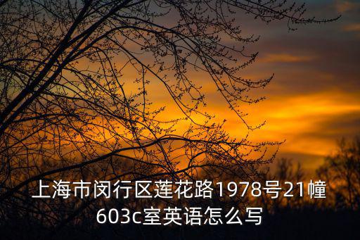 上海市閔行區蓮花路1978號21幢603c室英語怎么寫