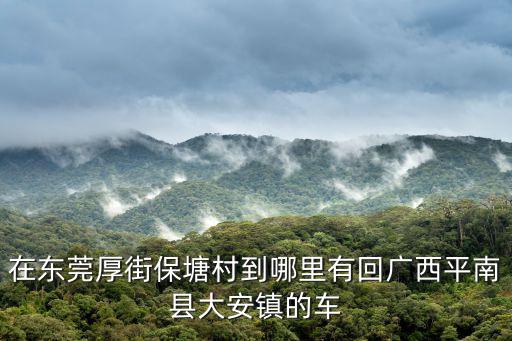 在東莞厚街保塘村到哪里有回廣西平南縣大安鎮(zhèn)的車