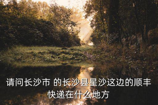 請問長沙市 的長沙縣星沙這邊的順豐快遞在什么地方