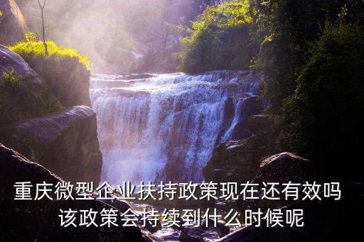 重慶市中小企業扶持政策，重慶微型企業扶持政策現在還有效嗎 該政策會持續到什么時候呢