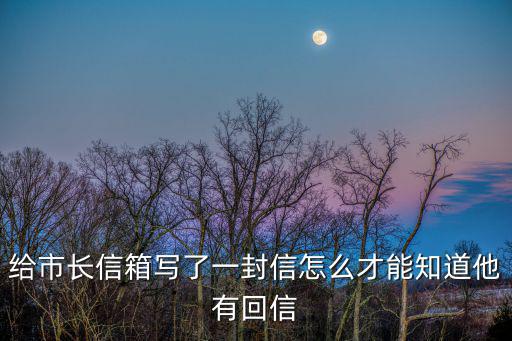 給市長信箱寫了一封信怎么才能知道他有回信
