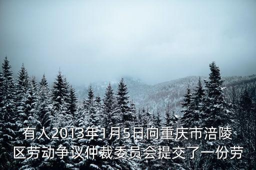 有人2013年1月5日向重慶市涪陵區(qū)勞動(dòng)爭(zhēng)議仲裁委員會(huì)提交了一份勞