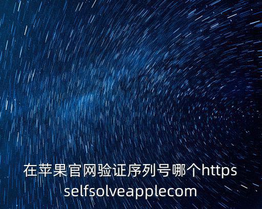 在蘋果官網驗證序列號哪個httpsselfsolveapplecom