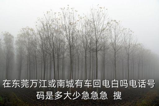 在東莞萬江或南城有車回電白嗎電話號碼是多大少急急急  搜