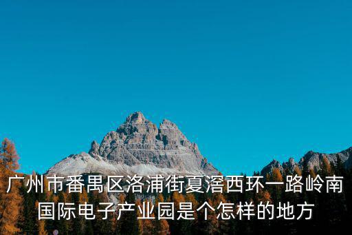 廣州嶺南國(guó)際企業(yè)集團(tuán)，廣州市番禺區(qū)洛浦街夏滘西環(huán)一路嶺南國(guó)際電子產(chǎn)業(yè)園是個(gè)怎樣的地方