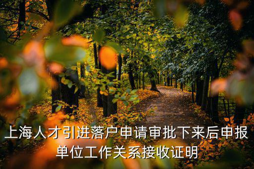 上海人才引進(jìn)落戶(hù)申請(qǐng)審批下來(lái)后申報(bào)單位工作關(guān)系接收證明