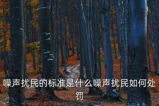 噪聲擾民的標準是什么噪聲擾民如何處罰