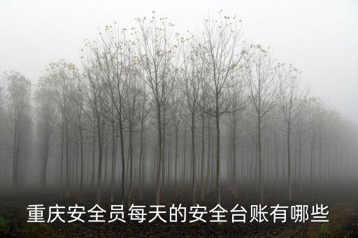 重慶安全員每天的安全臺賬有哪些