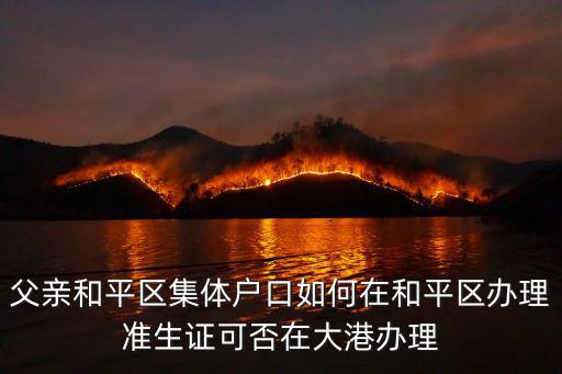 父親和平區(qū)集體戶口如何在和平區(qū)辦理準(zhǔn)生證可否在大港辦理