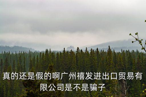 真的還是假的啊廣州禧發(fā)進出口貿(mào)易有限公司是不是騙子