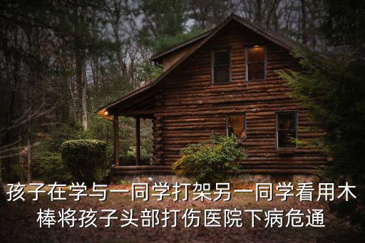 孩子在學與一同學打架另一同學看用木棒將孩子頭部打傷醫院下病危通