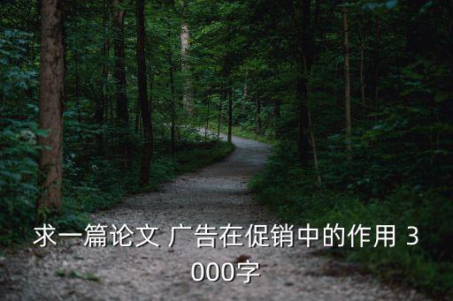 求一篇論文 廣告在促銷中的作用 3000字