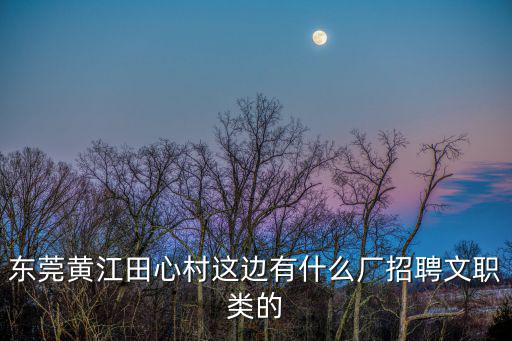 東莞黃江田心村這邊有什么廠招聘文職類的