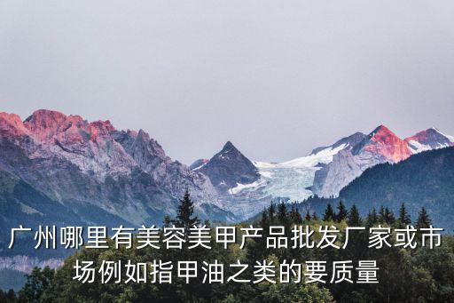 廣州哪里有美容美甲產(chǎn)品批發(fā)廠家或市場例如指甲油之類的要質(zhì)量