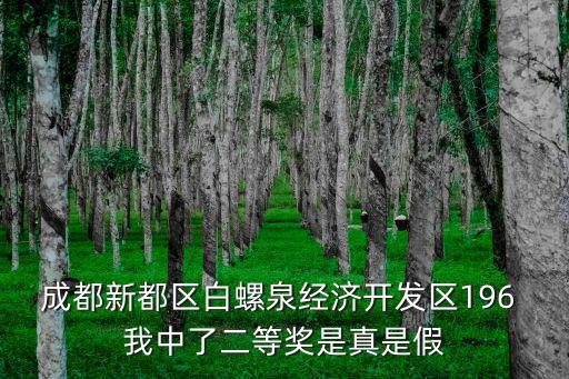 成都新都區白螺泉經濟開發區196 我中了二等獎是真是假