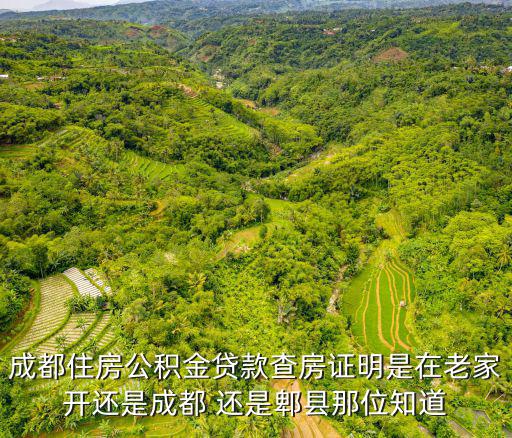 成都住房公積金貸款查房證明是在老家開還是成都 還是郫縣那位知道