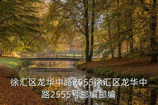 徐匯區(qū)龍華中路2555徐匯區(qū)龍華中路2555號郵編郵編