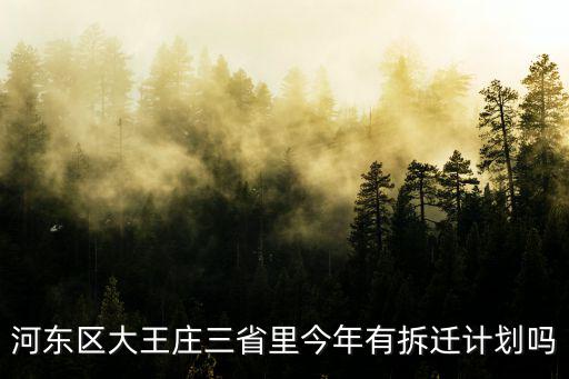 天津市河?xùn)|區(qū)大王莊2014拆遷計(jì)劃，河?xùn)|區(qū)大王莊三省里今年有拆遷計(jì)劃嗎