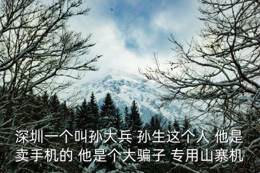 深圳一個叫孫大兵 孫生這個人 他是賣手機的 他是個大騙子 專用山寨機