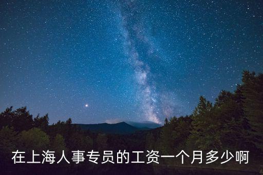 上海市人力資源工資水平，上海人事專員的工資一般是多少呢