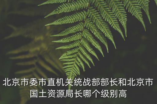 北京市委市直機關統戰部部長和北京市國土資源局長哪個級別高