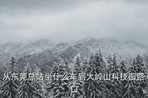 從東莞總站坐什么車到大嶺山科技園路口