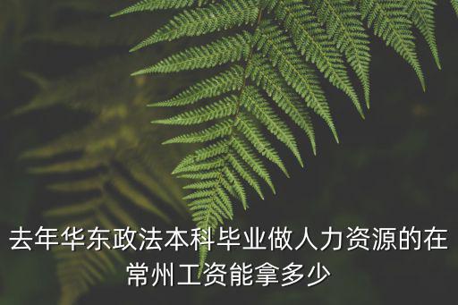 去年華東政法本科畢業做人力資源的在常州工資能拿多少