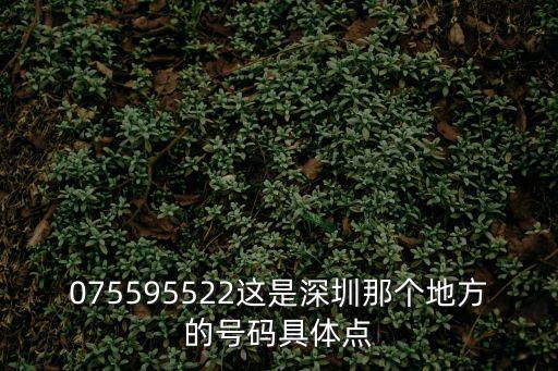 075595522這是深圳那個地方的號碼具體點