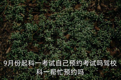9月份起科一考試自己預(yù)約考試嗎駕校科一幫忙預(yù)約嗎