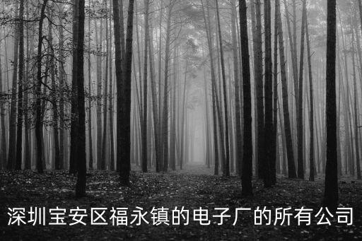 深圳寶安區福永鎮的電子廠的所有公司