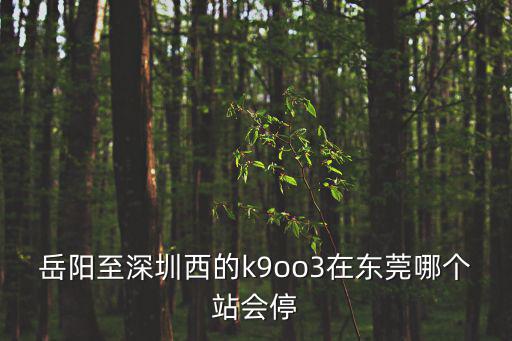 岳陽(yáng)至深圳西的k9oo3在東莞哪個(gè)站會(huì)停