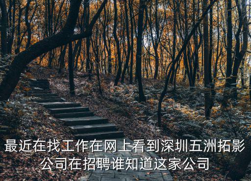 最近在找工作在網上看到深圳五洲拓影公司在招聘誰知道這家公司