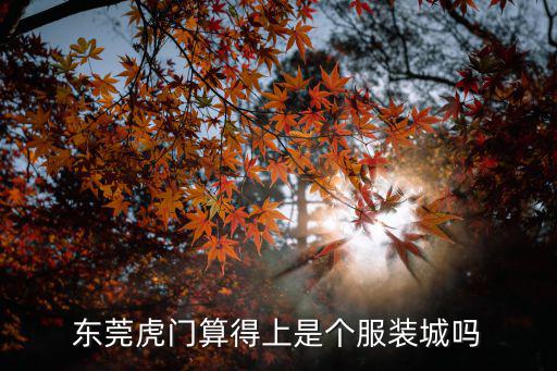 東莞虎門算得上是個服裝城嗎