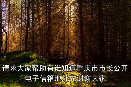 請求大家幫助有誰知道重慶市市長公開電子信箱地址先謝謝大家