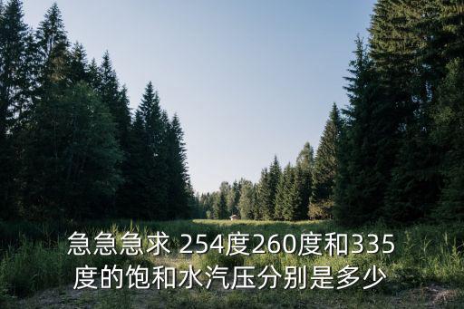 上海市水蒸氣飽和壓力，急急急求 254度260度和335度的飽和水汽壓分別是多少