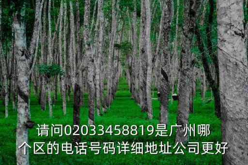 請問02033458819是廣州哪個區的電話號碼詳細地址公司更好