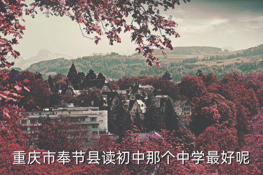 重慶市奉節縣讀初中那個中學最好呢