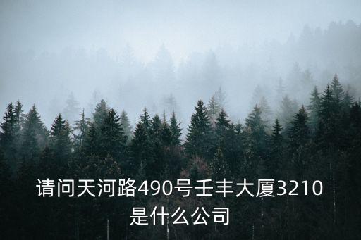 請問天河路490號壬豐大廈3210是什么公司
