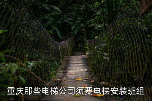 重慶那些電梯公司須要電梯安裝班組