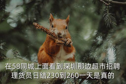 在58同城上面看到深圳那邊超市招聘理貨員日結(jié)230到260一天是真的