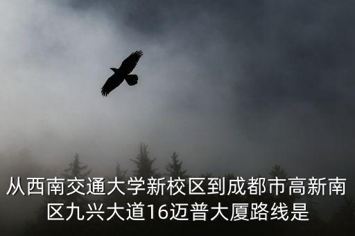從西南交通大學(xué)新校區(qū)到成都市高新南區(qū)九興大道16邁普大廈路線是