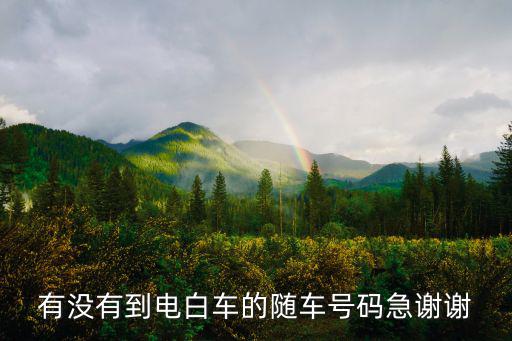 有沒有到電白車的隨車號碼急謝謝