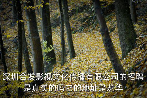 深圳合發影視文化傳播有限公司的招聘是真實的嗎它的地址是龍華