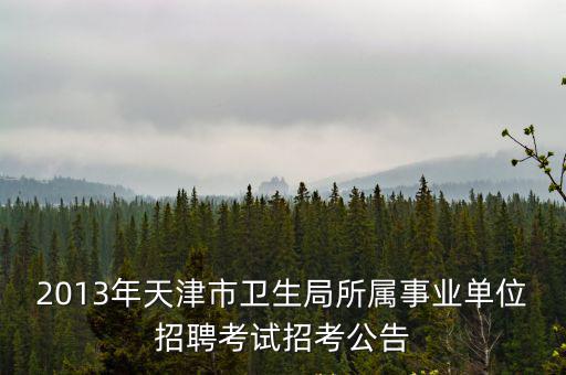 天津市衛生局工人編制考試，2013年天津市衛生局所屬事業單位招聘考試招考公告