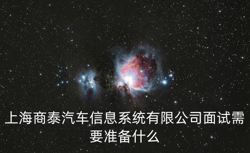 上海商泰汽車信息系統(tǒng)有限公司面試需要準備什么
