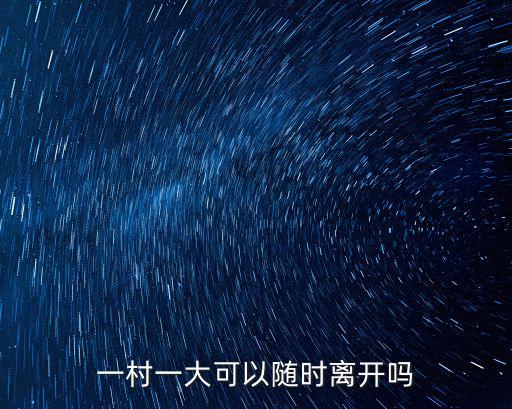 一村一大可以隨時離開嗎