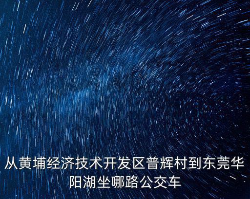 從黃埔經濟技術開發區普輝村到東莞華陽湖坐哪路公交車